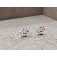 Echt zilveren oorbel stekers poot afdrukjes. 